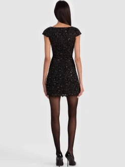 Alice and Olivia EVE EMBELLISHED LACE MINI DRESS
