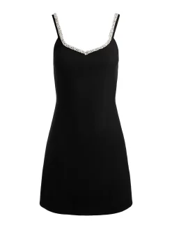 Alice and Olivia EVE EMBELLISHED TRIM MINI DRESS