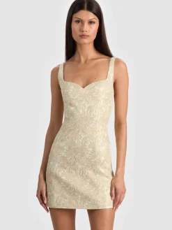 Alice and Olivia EVE EMBROIDERED MINI DRESS