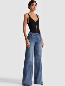 Alice and Olivia EVE ZIP FRONT BODYSUIT