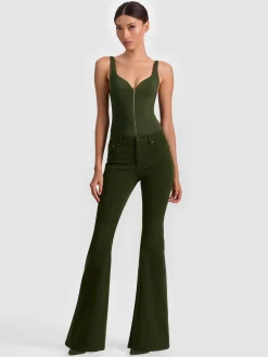 Alice and Olivia EVE ZIP FRONT BODYSUIT