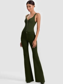 Alice and Olivia EVE ZIP FRONT BODYSUIT