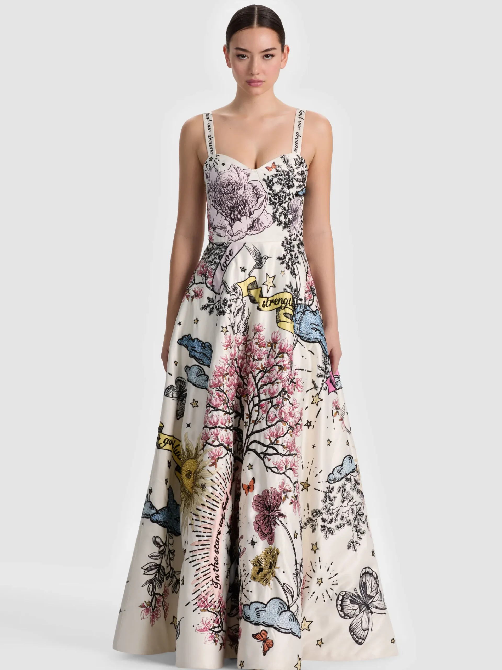 Alice and Olivia FIA EMBELLISHED MAXI GOWN
