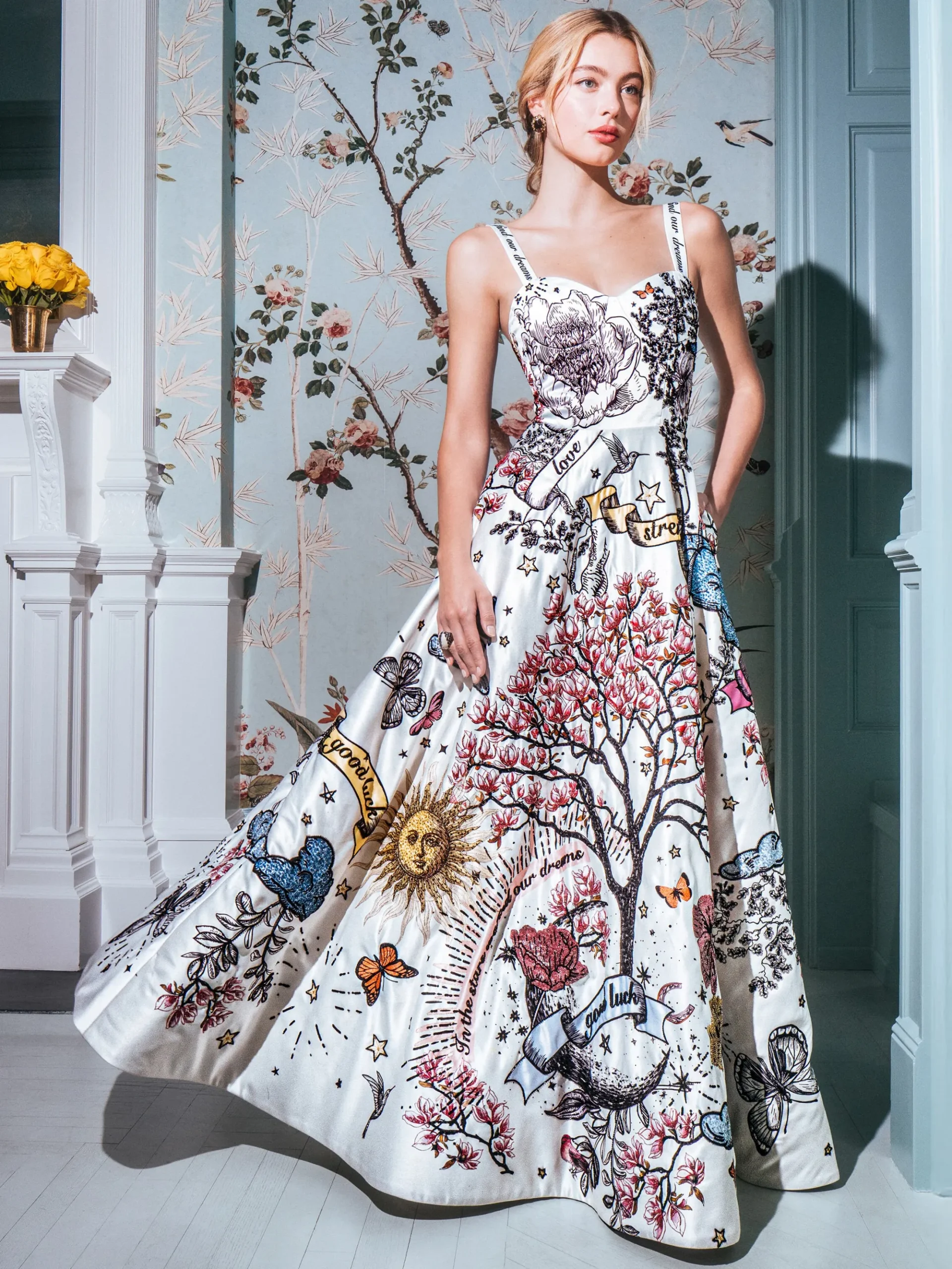 Alice and Olivia FIA EMBELLISHED MAXI GOWN