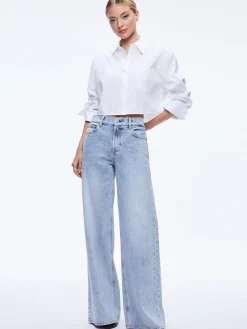 Alice and Olivia FINELY CROPPED BUTTON DOWN