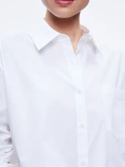 Alice and Olivia FINELY CROPPED BUTTON DOWN