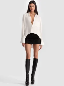 Alice and Olivia FINELY OVERSIZED BUTTON DOWN