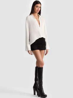 Alice and Olivia FINELY OVERSIZED BUTTON DOWN