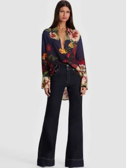 Alice and Olivia FINELY OVERSIZED BUTTON DOWN