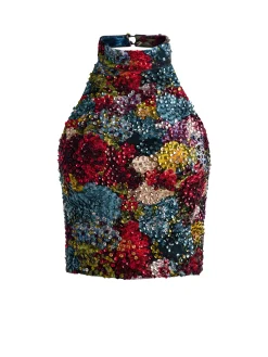 Alice and Olivia GATZ EMBELLISHED TOP