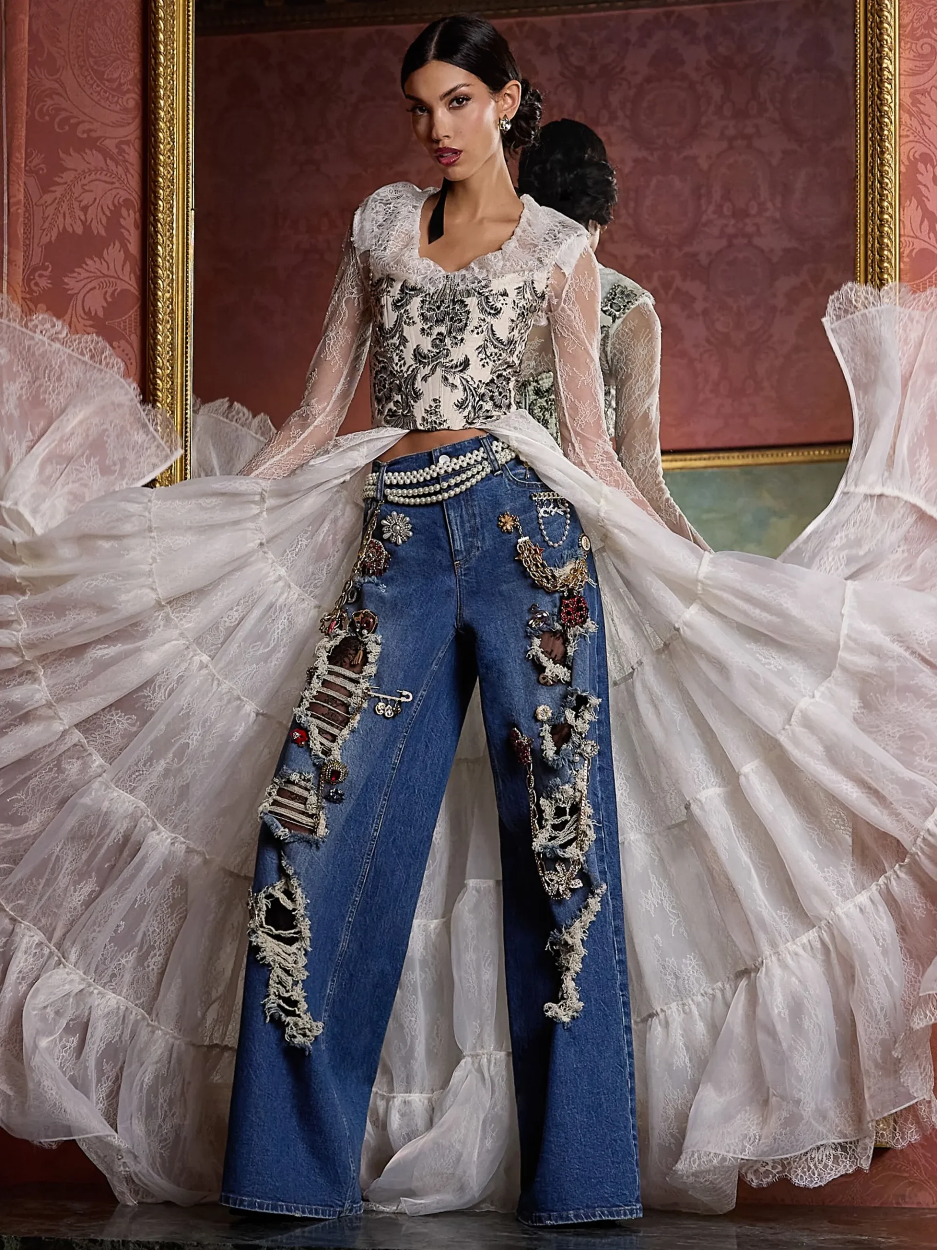 Alice and Olivia GUINEVERE EMBELLISHED BUSTIER