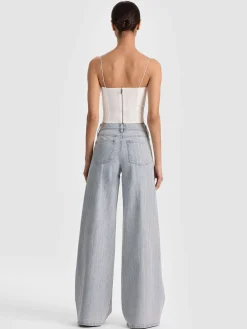 Alice and Olivia HALLIE EMBELLISHED PEEKABOO TOP