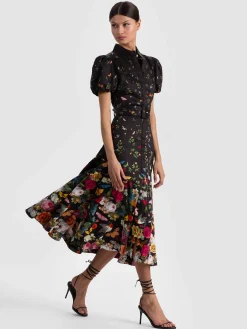 Alice and Olivia HENRIETTA BELTED MIDI DRESS