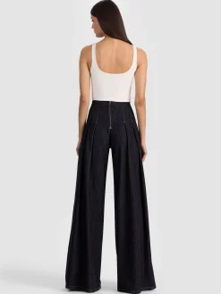 Alice and Olivia HENRY PLEATED DENIM PANT