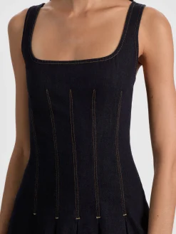 Alice and Olivia HOLLIS DENIM MINI DRESS