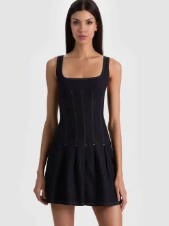Alice and Olivia HOLLIS DENIM MINI DRESS