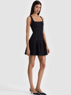 Alice and Olivia HOLLIS DENIM MINI DRESS