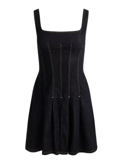 Alice and Olivia HOLLIS DENIM MINI DRESS
