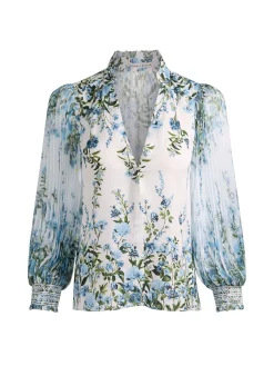 Alice and Olivia ILAN BUTTON DOWN BLOUSE