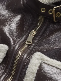 Alice and Olivia ISAIAH FAUX SHEARLING JACKET