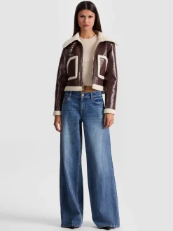 Alice and Olivia ISAIAH FAUX SHEARLING JACKET