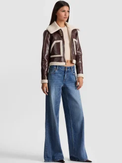 Alice and Olivia ISAIAH FAUX SHEARLING JACKET