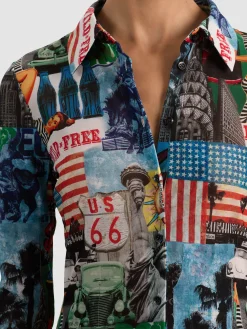 Alice and Olivia JADE MESH BUTTON DOWN