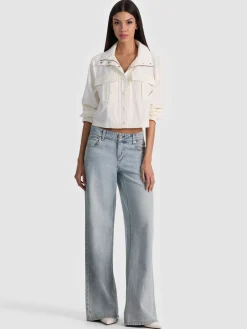 Alice and Olivia JAMES FUNNEL NECK CROPPED PARKA