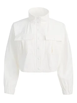 Alice and Olivia JAMES FUNNEL NECK CROPPED PARKA