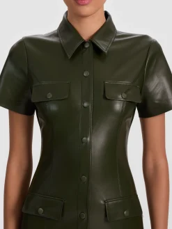 Alice and Olivia JAMIE VEGAN MINI DRESS