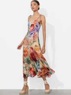 Alice and Olivia JEANETTE PANELED MIDI DRESS
