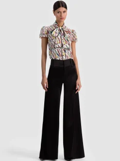 Alice and Olivia JEANNIE STACEFACE SILK BLOUSE