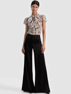 Alice and Olivia JEANNIE STACEFACE SILK BLOUSE