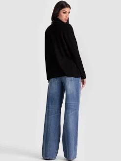 Alice and Olivia JULES CASHMERE DRAPED PULLOVER