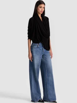 Alice and Olivia JULES CASHMERE DRAPED PULLOVER