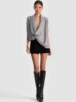 Alice and Olivia JULES CASHMERE DRAPED PULLOVER