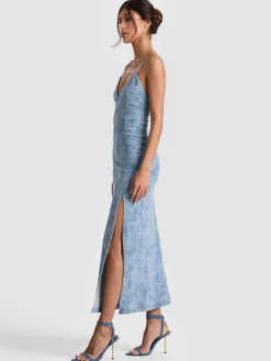 Alice and Olivia JULIETTA DENIM MIDI DRESS