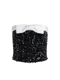Alice and Olivia KATYA EMBELLISHED BOW TOP