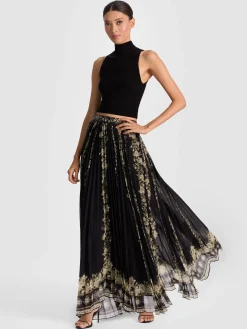 Alice and Olivia KATZ PLEATED MAXI SKIRT