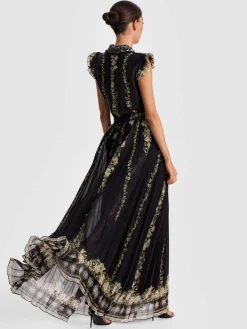 Alice and Olivia KATZ PLEATED MAXI SKIRT