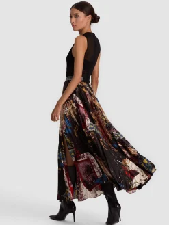 Alice and Olivia KATZ PLEATED MAXI SKIRT