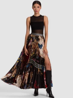 Alice and Olivia KATZ PLEATED MAXI SKIRT
