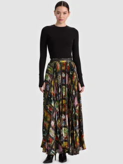 Alice and Olivia KATZ PLEATED MAXI SKIRT