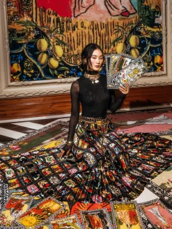 Alice and Olivia KATZ PLEATED MAXI SKIRT