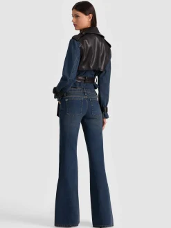 Alice and Olivia KEITH CROPPED DENIM TRENCH