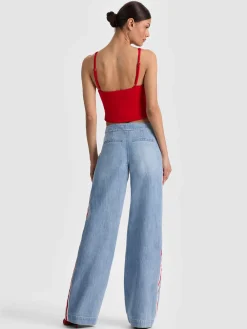 Alice and Olivia KELCEY BUTTON FRONT TOP