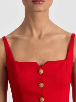 Alice and Olivia KELCEY BUTTON FRONT TOP