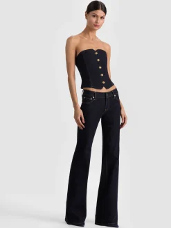 Alice and Olivia KELCEY STRAPLESS DENIM VEST