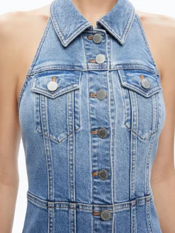 Alice and Olivia KENDALL DENIM MINI DRESS