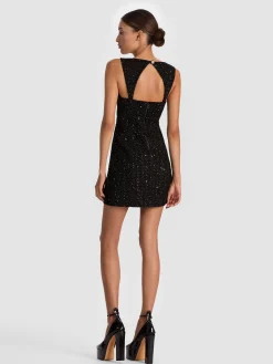 Alice and Olivia KERIA EMBELLISHED TWEED MINI DRESS